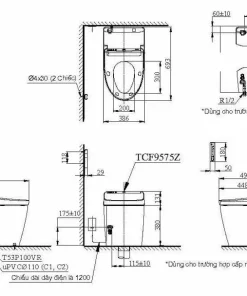Bản vẽ 2D của bàn cầu thông minh NEOREST DH