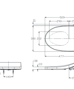 Bản vẽ kỹ thuật của Nắp rửa cơ TOTO TCW1211A