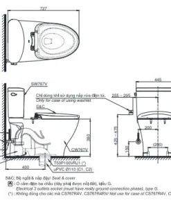 Bản vẽ bàn cầu hai khối CS767RT10