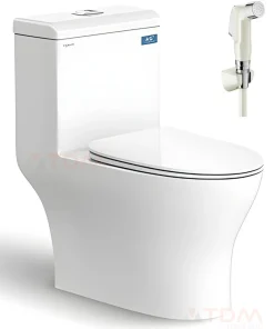 Bồn Cầu Viglacera V45M Nắp V687 Xả Xoáy + Vòi Xịt VG826