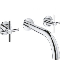 Vòi chậu rửa mặt gắn tường lavabo Grohe Atrio 20164003 nóng lạnh 3 lỗ