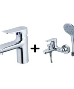 Combo Caesar 3 trọn bộ B490CP + S493C vòi lavabo và sen tắm nóng lạnh