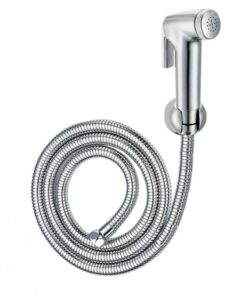 Vòi xịt vệ sinh Caesar BS304CW dây inox tay xi cho bồn cầu