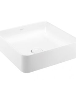Chậu rửa mặt lavabo COTTO C003417 đặt bàn đá vuông màu trắng