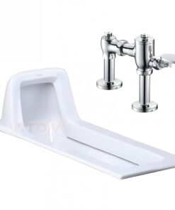 Bồn cầu xổm Caesar C1230+BF525 - Xí bệt bàn cầu kèm van xả