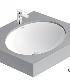 Chậu rửa mặt lavabo Viglacera CA2 âm bàn đá oval