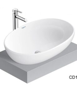 Chậu rửa mặt lavabo Viglacera CD15 đặt bàn đá oval
