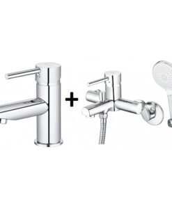 Combo Caesar 4 trọn bộ B350CU + S353C vòi lavabo và sen tắm nóng lạnh