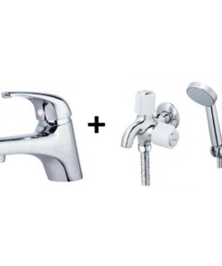 Combo Caesar 5 trọn bộ B109CU + S038C vòi lavabo và sen tắm lạnh