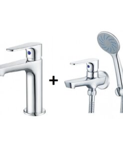 Combo Caesar 6 trọn bộ B060C + S063C vòi lavabo và sen tắm lạnh