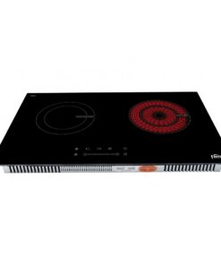 Bếp điện FerroliI IC4200BS mặt kính 2 bếp nấu từ và hồng ngoại