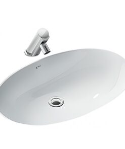 Chậu rửa mặt lavabo Inax L-2216V (L2216V) âm bàn đá oval 550x380mm
