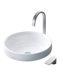 Chậu rửa mặt lavabo TOTO L1704#XW đặt bàn đá tròn 400mm