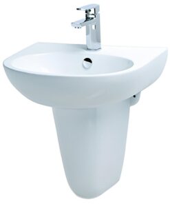 Chậu rửa mặt lavabo Caesar L2152/P2443 treo tường chân ngắn