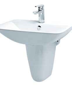 Chậu rửa mặt lavabo Caesar L2365/P2443 treo tường chân ngắn