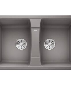 Chậu rửa chén bát đá Blanco LEXA 8 - 524962 (Alumetallic) 2 hộc màu xám