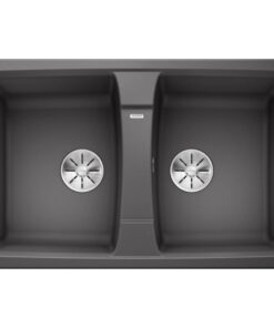 Chậu rửa chén bát đá Blanco LEXA 8 - 524961 (Grey) 2 hộc màu đen