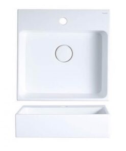 Chậu rửa mặt lavabo Caesar LF5255 đặt bàn đá vuông 450 x 450 mm