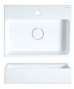 Chậu rửa mặt lavabo Caesar LF5259 đặt bàn đá chữ nhật 380 x 500