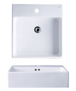 Chậu rửa mặt lavabo Caesar LF5261 đặt bàn đá vuông 450 x 420 mm