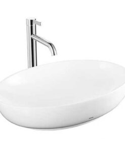 Chậu rửa mặt lavabo TOTO LT1705 đặt trên bàn đá 550 x 380 mm