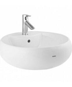 Chậu rửa mặt lavabo TOTO LT367CR đặt bàn đá tròn 500mm