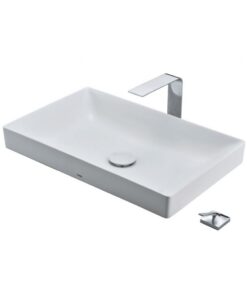 Chậu rửa mặt lavabo TOTO LT4715G17 đặt bàn đá trắng chữ nhật