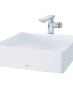 Chậu rửa mặt lavabo TOTO LW574JW/F#W đặt bàn đá hình vuông 420mm