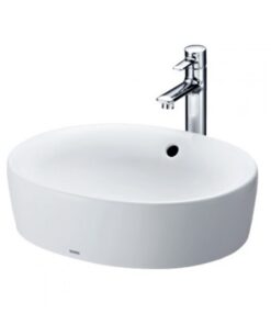 [HTK] Chậu rửa mặt lavabo TOTO LW760LB đặt bàn đá oval 500 x 421mm