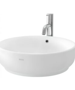 Chậu rửa mặt lavabo TOTO LW895JW/F#W đặt bàn đá tròn 430x430mm