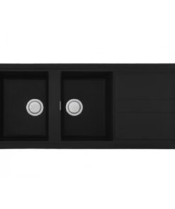 Chậu rửa chén bát Malloca NERO K-50040 đá Granite màu đen 2 hộc 1 cánh