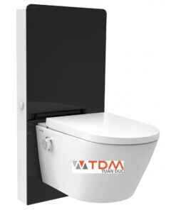Bồn cầu điện tử treo tường Viglacera Platinum P.16.320 kính đen
