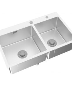 Chậu bếp Viglacera Platinum P.63.350 inox 304 2 hộc 780 x 470 mm