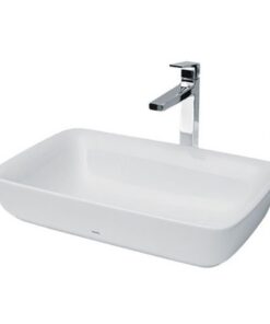 Chậu rửa mặt lavabo TOTO PJS06WE#GW đặt bàn đá 600×380 mm