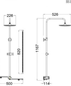 Vòi sen cây Caesar S383C/BS126 nóng lạnh tắm đứng