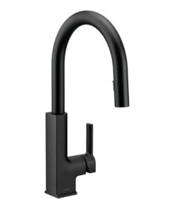 Vòi rửa chén bát Moen S72308BL rút dây nóng lạnh màu đen