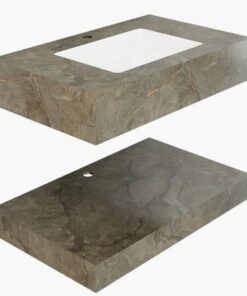 Chậu rửa mặt đá 2 tầng Viglacera SC-US10-9GP03 lavabo âm bàn xám đen