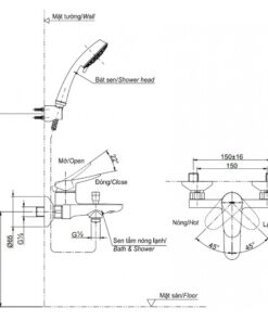 Vòi hoa sen TOTO TBS04302V/DGH108ZR nóng lạnh tắm đứng 5 chế độ