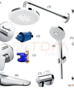 Bộ vòi hoa sen TOTO TBS04304B/TBW01003A/TBW01008V/TBS03001B/TBV01103B âm tường xả chậu