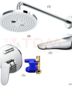 Bộ vòi hoa sen TOTO TBS04304B/TBW01004A/TBS03001B âm tường xả chậu