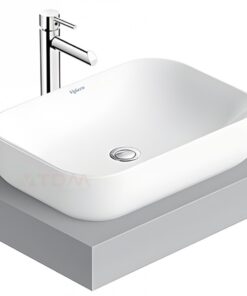 Chậu rửa mặt lavabo Viglacera V25 đặt bàn đá chữu nhật