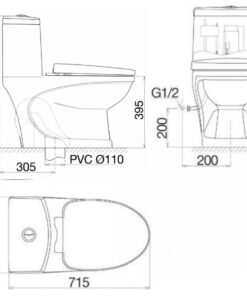 Bồn cầu Viglacera V839 + VG826 xả xoáy Turbo Vortex xí bệt bàn cầu 1 khối nắp êm