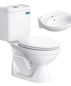 Bồn cầu Viglacera VT18M nắp êm V1102E 2 khối kèm lavabo VTL2