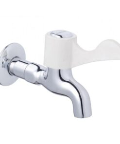 Vòi nước gắn tường Caesar W027C lạnh tay nhựa trắng